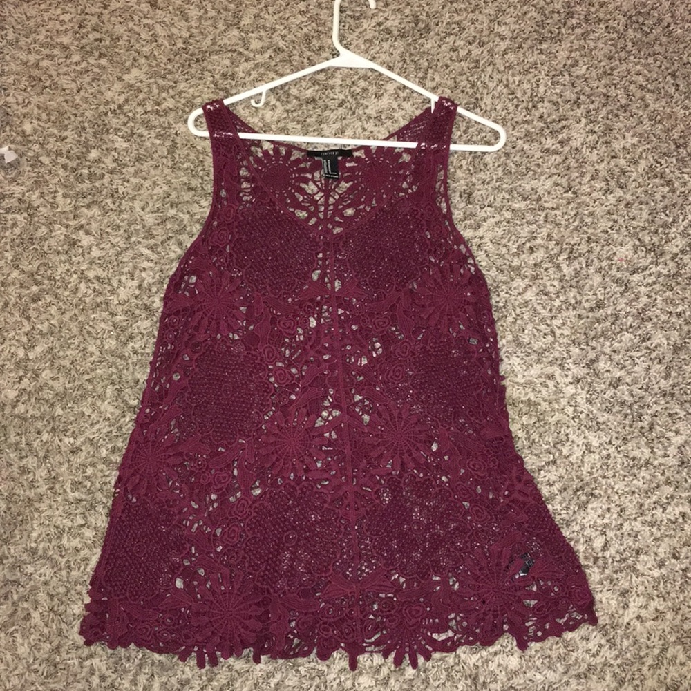 Crochet Maroon Tank Top